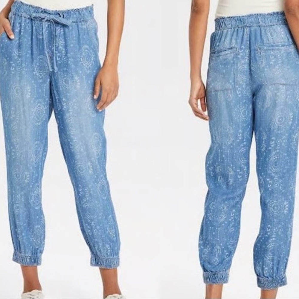 Knox Rose Boho Chambray Lyocell Jogger Pants XS